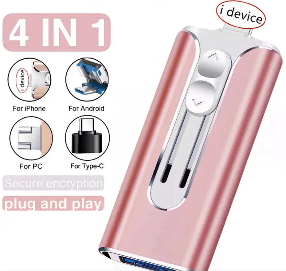 Usb Flash Drive 512GB 256GB 2TB 1TB pendrive For iPhone/ipad/IOS/Otg 2in1 Pen Drive For iOS External Storage Devices High speed