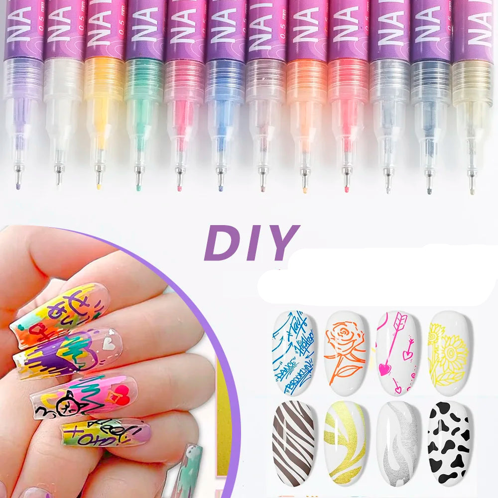 Graffiti 12-Color Nail Art Waterproof Pens