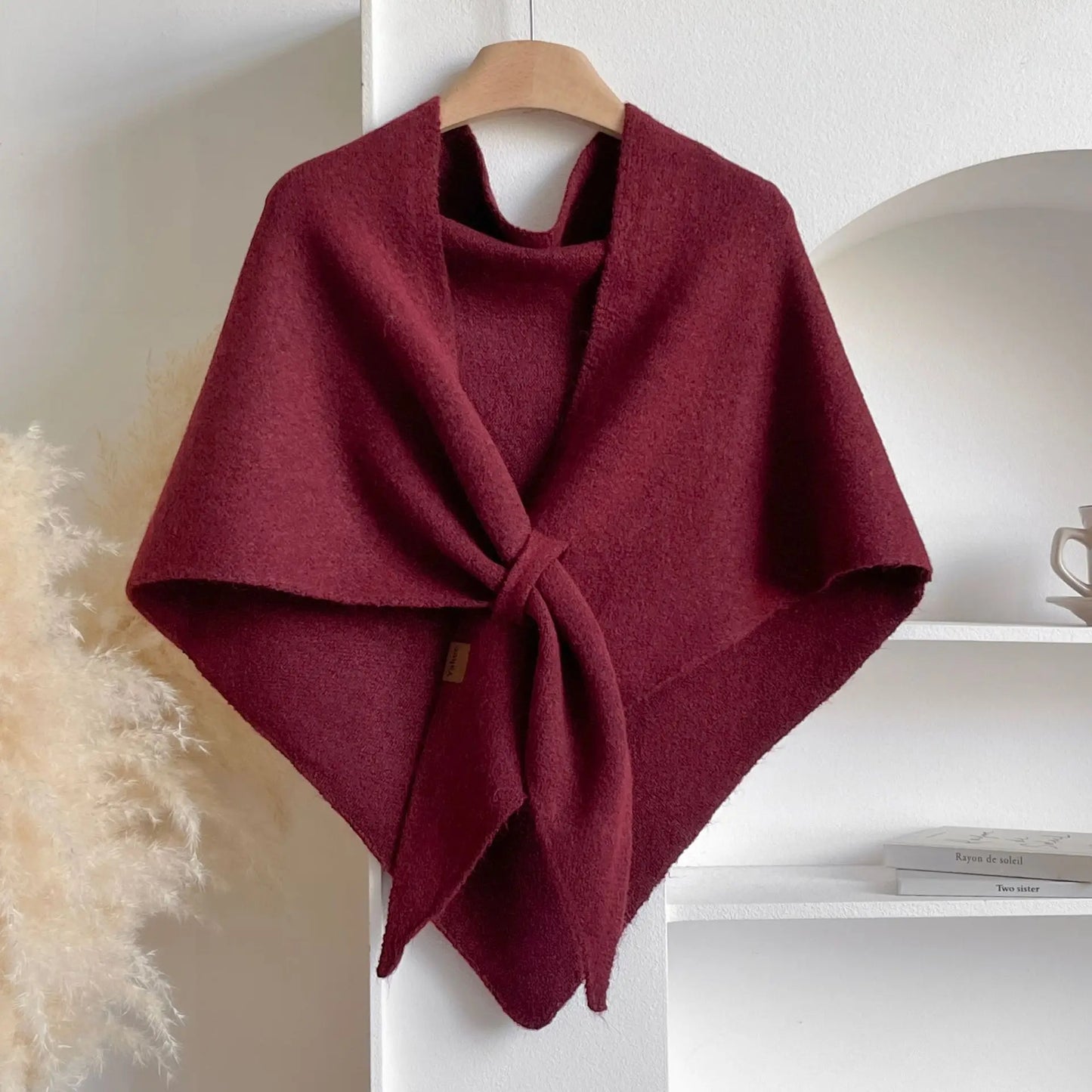 Women Striped Triangle Shawl Cloak Spring Autumn Soft Knitted Warm Loose Scarf NSFZ-20250922003