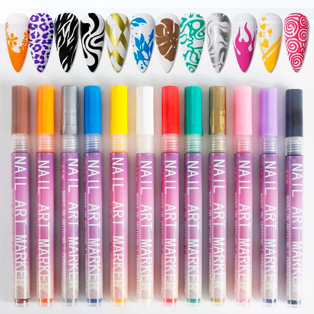 Graffiti 12-Color Nail Art Waterproof Pens