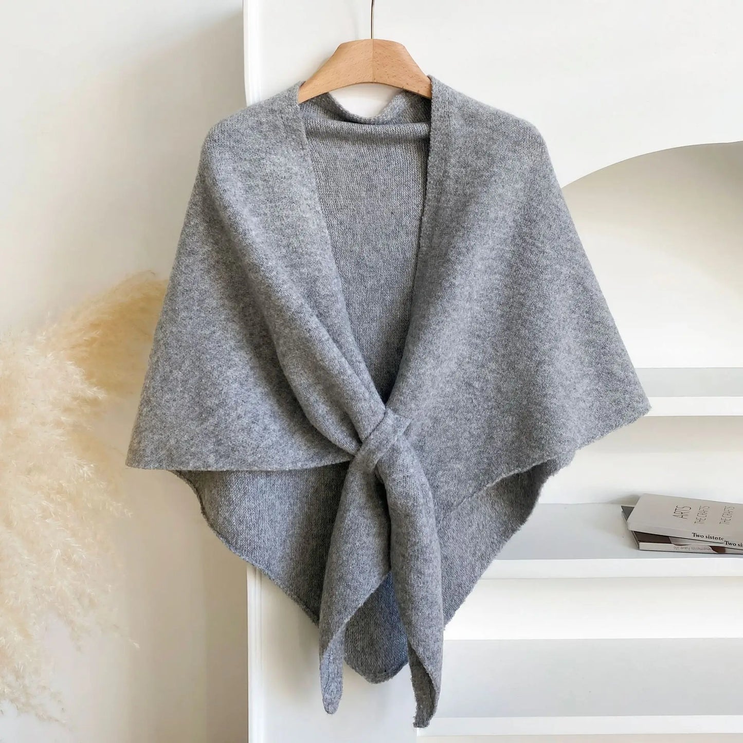 Women Striped Triangle Shawl Cloak Spring Autumn Soft Knitted Warm Loose Scarf NSFZ-20250922003