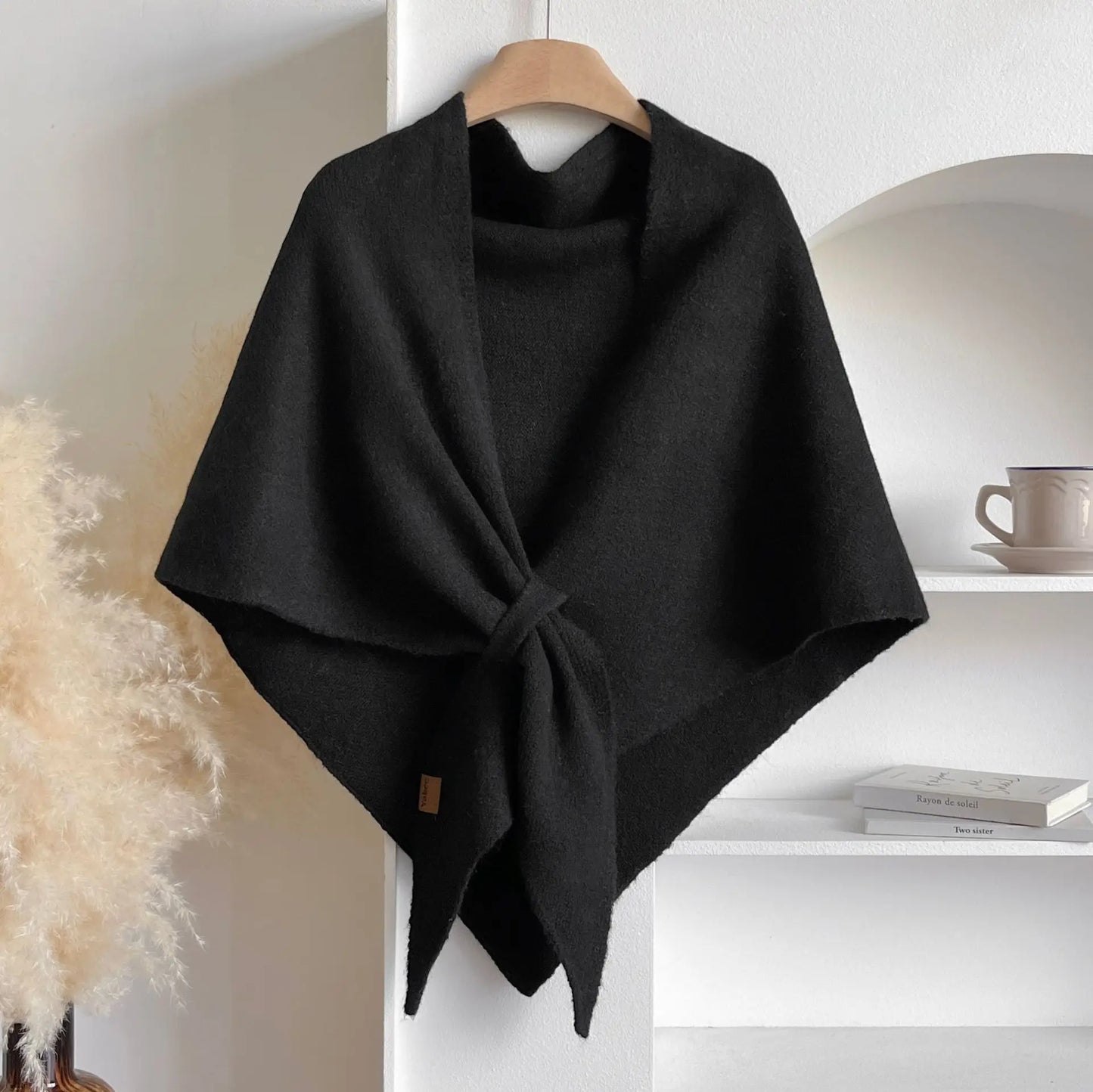 Women Striped Triangle Shawl Cloak Spring Autumn Soft Knitted Warm Loose Scarf NSFZ-20250922003