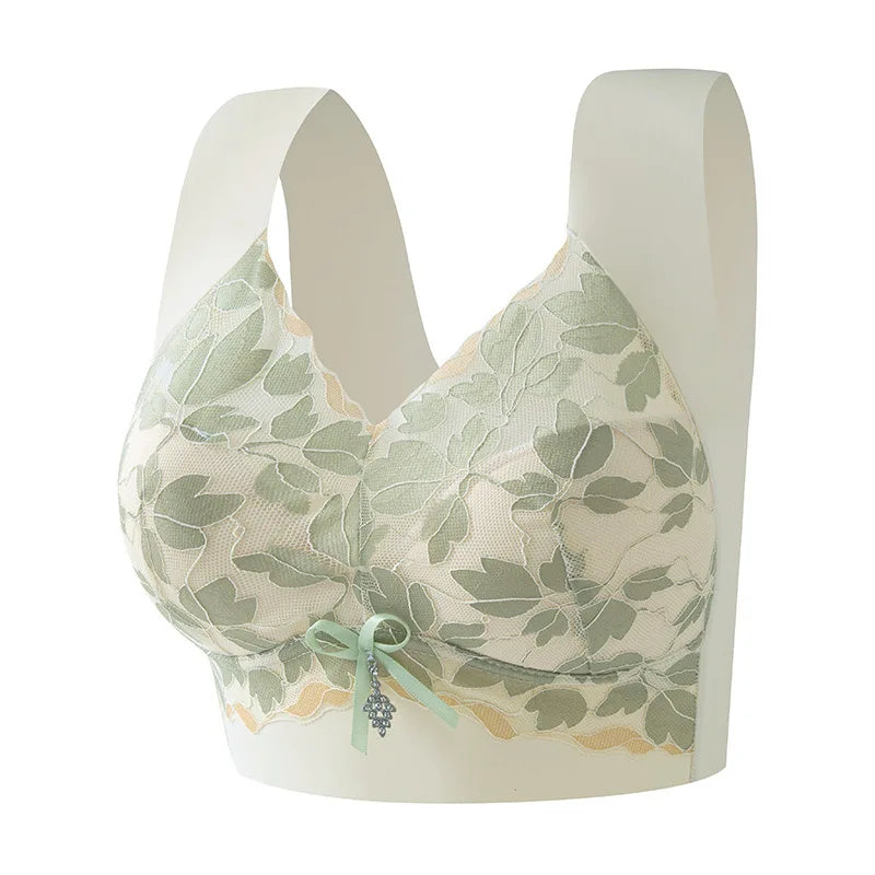 Women's Sports Vest With Big Breasts Showing Small Size, Push-up Bra, Thin, Seamless, No Wires, Breast-shrinking Lace Bra