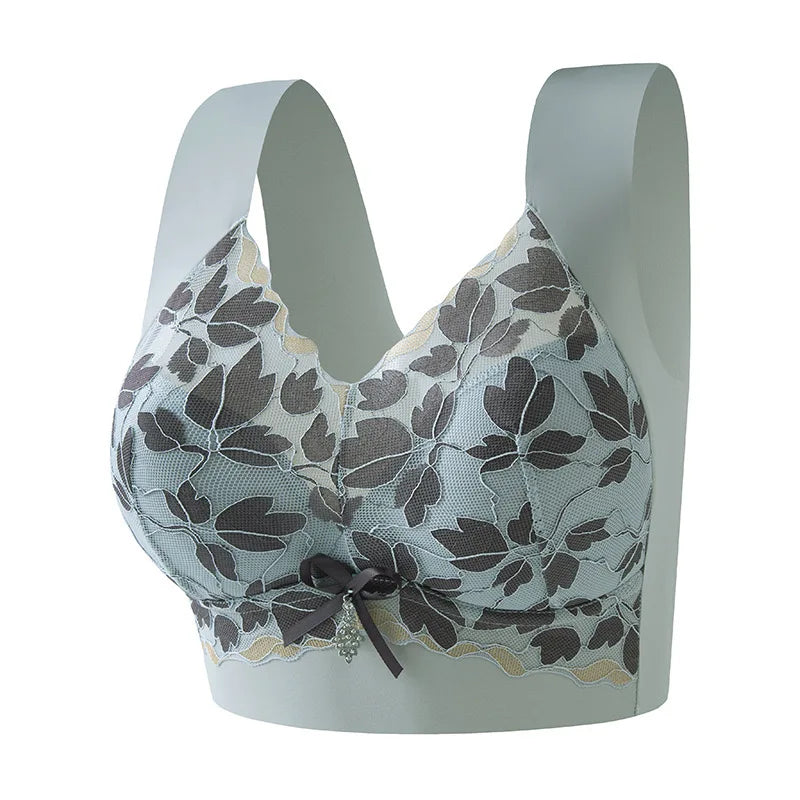 Women's Sports Vest With Big Breasts Showing Small Size, Push-up Bra, Thin, Seamless, No Wires, Breast-shrinking Lace Bra