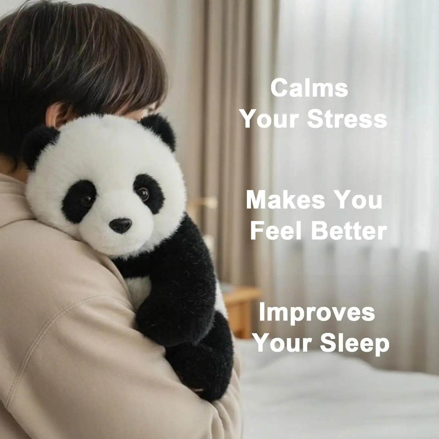 Panda Plush Panda Doll Soft Realistic Doll for Emotional Comfort Stress Hug Support Student Psychology Classroom Nursery Decor