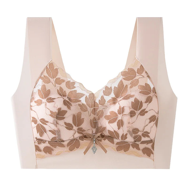 Women's Sports Vest With Big Breasts Showing Small Size, Push-up Bra, Thin, Seamless, No Wires, Breast-shrinking Lace Bra