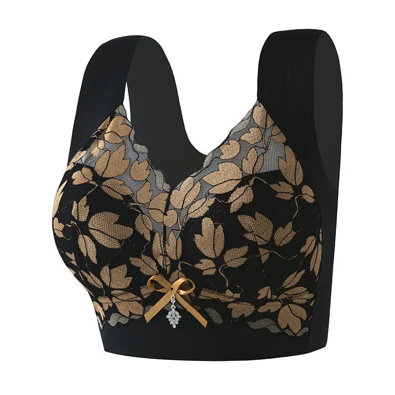 Women's Sports Vest With Big Breasts Showing Small Size, Push-up Bra, Thin, Seamless, No Wires, Breast-shrinking Lace Bra