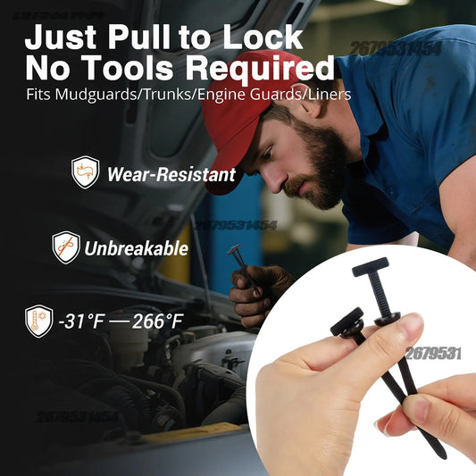 Plastic Straps Universal Nylon Buckle Cable Tie Buckle Fixed Through The Core Nail Mudguard Fender Inner Lining Trunk Industrial