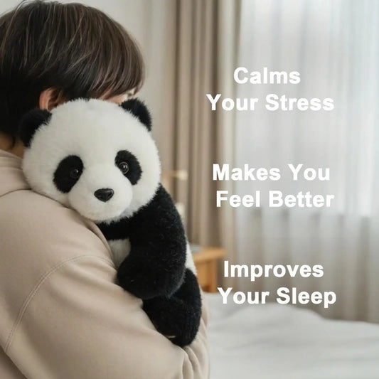 Panda Plush Panda Doll Soft Realistic Doll for Emotional Comfort Stress Hug Support Student Psychology Classroom Nursery Decor
