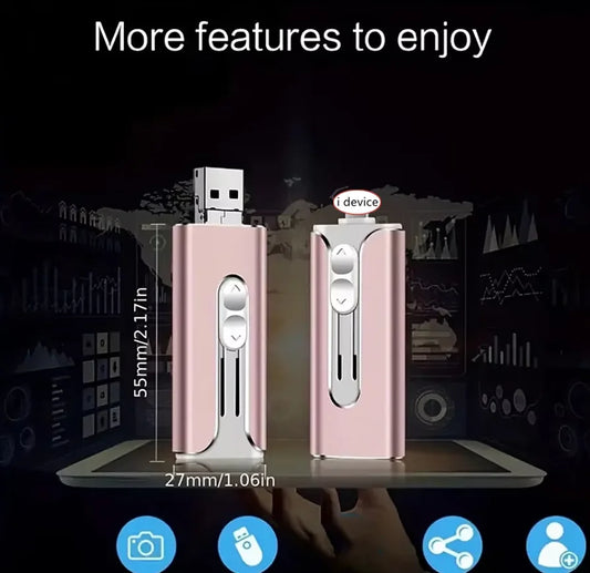 Usb Flash Drive 512GB 256GB 2TB 1TB pendrive For iPhone/ipad/IOS/Otg 2in1 Pen Drive For iOS External Storage Devices High speed